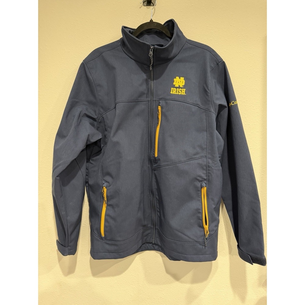 Notre Dame Columbia Ascender II Softshell Jacket NCAA Navy Large Omni-Shield